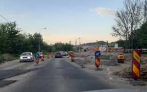 Lucrări sistate la sensul giratoriu de la ieșire din Mediaș