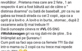 Pieton agresat cu o bâtă de baseball de către o șoferiță "grăbită"