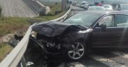 FOTO: Coliziune între trei mașini pe autostrada A1