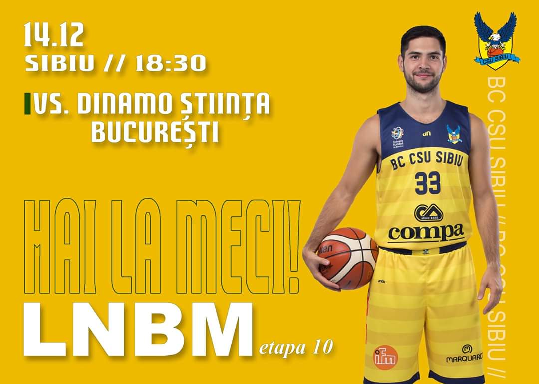 BC CSU Sibiu- Dinamo București, duel pe teren propriu în această seară