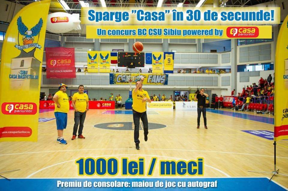 BC CSU SIBIU și Casa Pariurilor lansează provocarea sezonului pentru fanii galben-albaștri