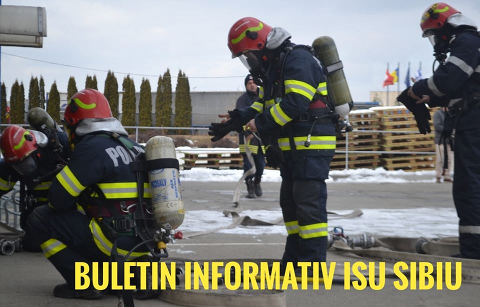 Echipajele ISU din județul Sibiu au intervenit la șase incendii și 73 de cazuri medicale