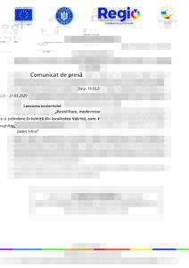 „Reabilitare, modernizare și extindere Grădiniță din localitatea Valchid, com. Hoghilag, județ Sibiu”