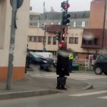 FOTO: Coliziune între două mașini pe strada Râului din Sibiu