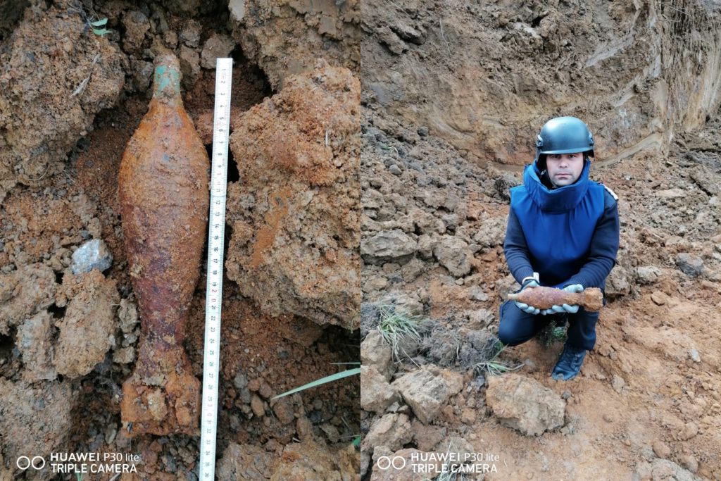 Bombă aruncător calibru 82 mm găsită în Parcul Industrial din Șelimbăr