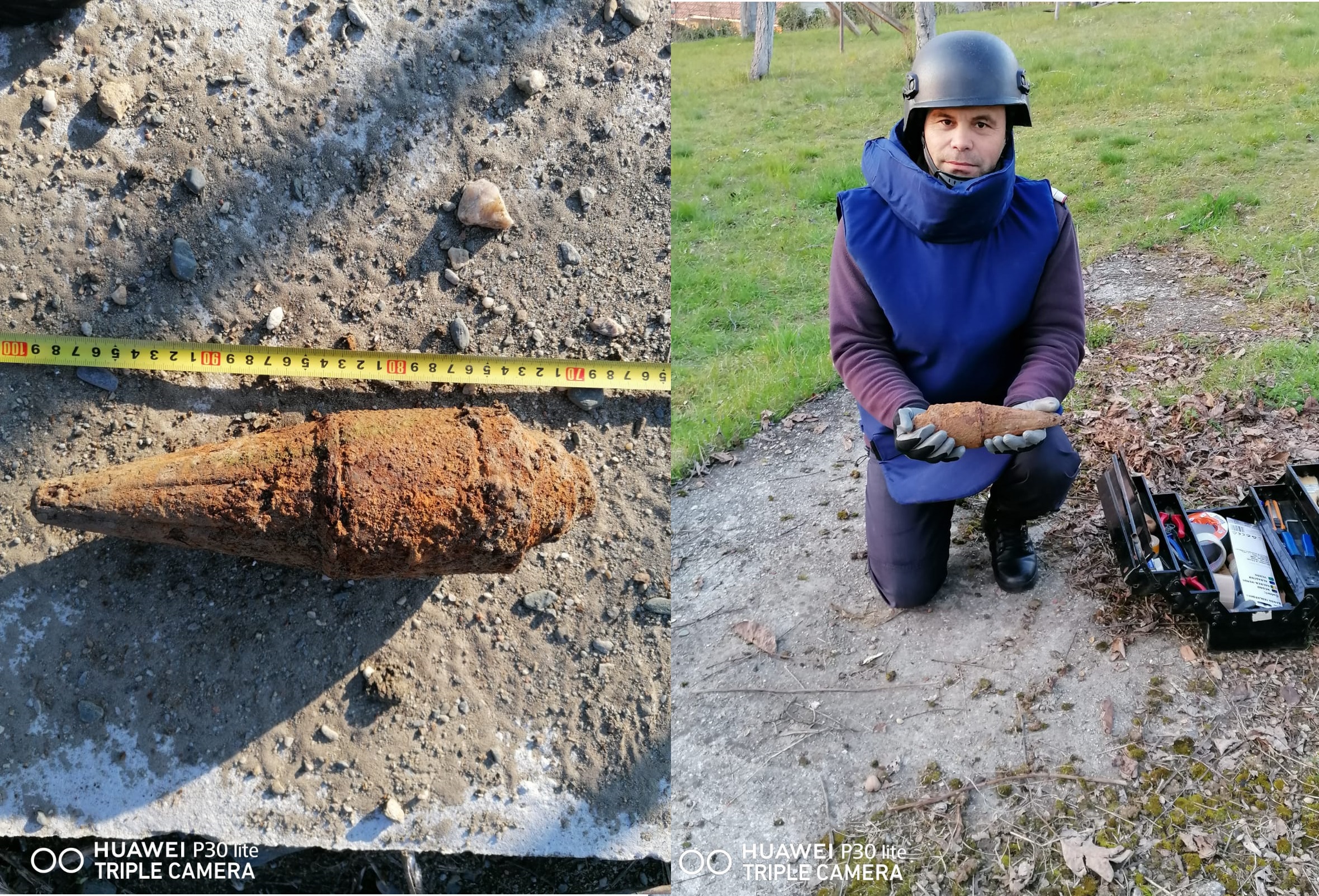 Element de muniție, găsit în grădina unei gospodării din Avrig