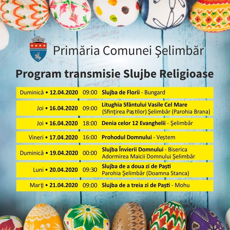 Primăria Șelimbăr transmite slujbele de Paști live din parohiile comunei