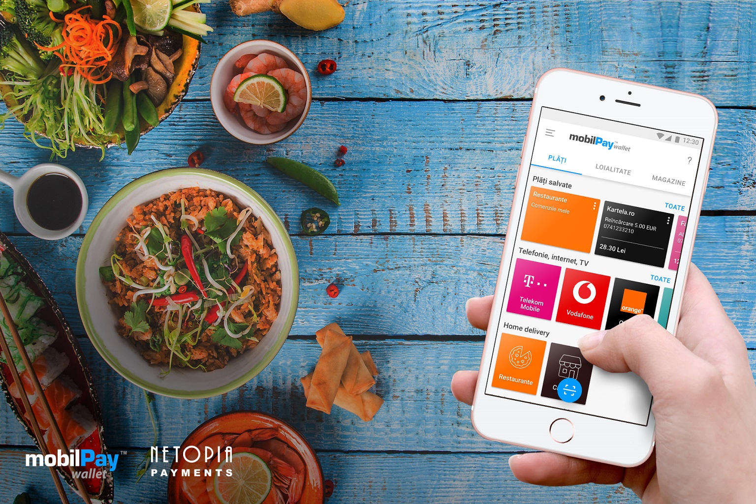 Comenzi prin aplicația mobilPay Wallet, pentru restaurante, magazine specializate și producători locali din toată țara
