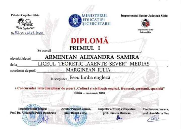 Samira Armenean, eleva karatistă care a dat lovitura la limba engleză