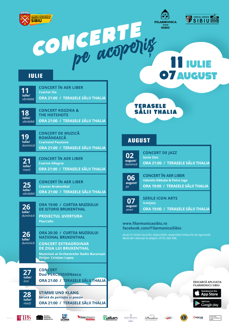 Cel mai tânăr proiect al Filarmonicii Sibiu – ”CONCERTE PE ACOPERIȘ” - debutează sâmbătă