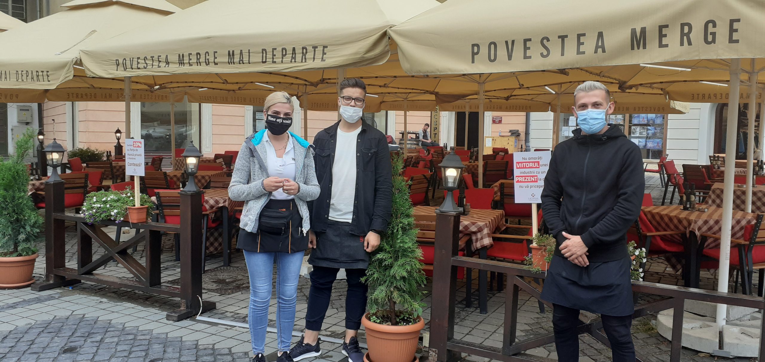 Angajații restaurantelor din Sibiu s-au alăturat protestului HoReCa