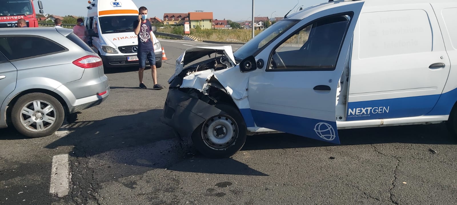 Accident rutier pe DN 1, la intersecția cu Șelimbăr (zona Extaz)