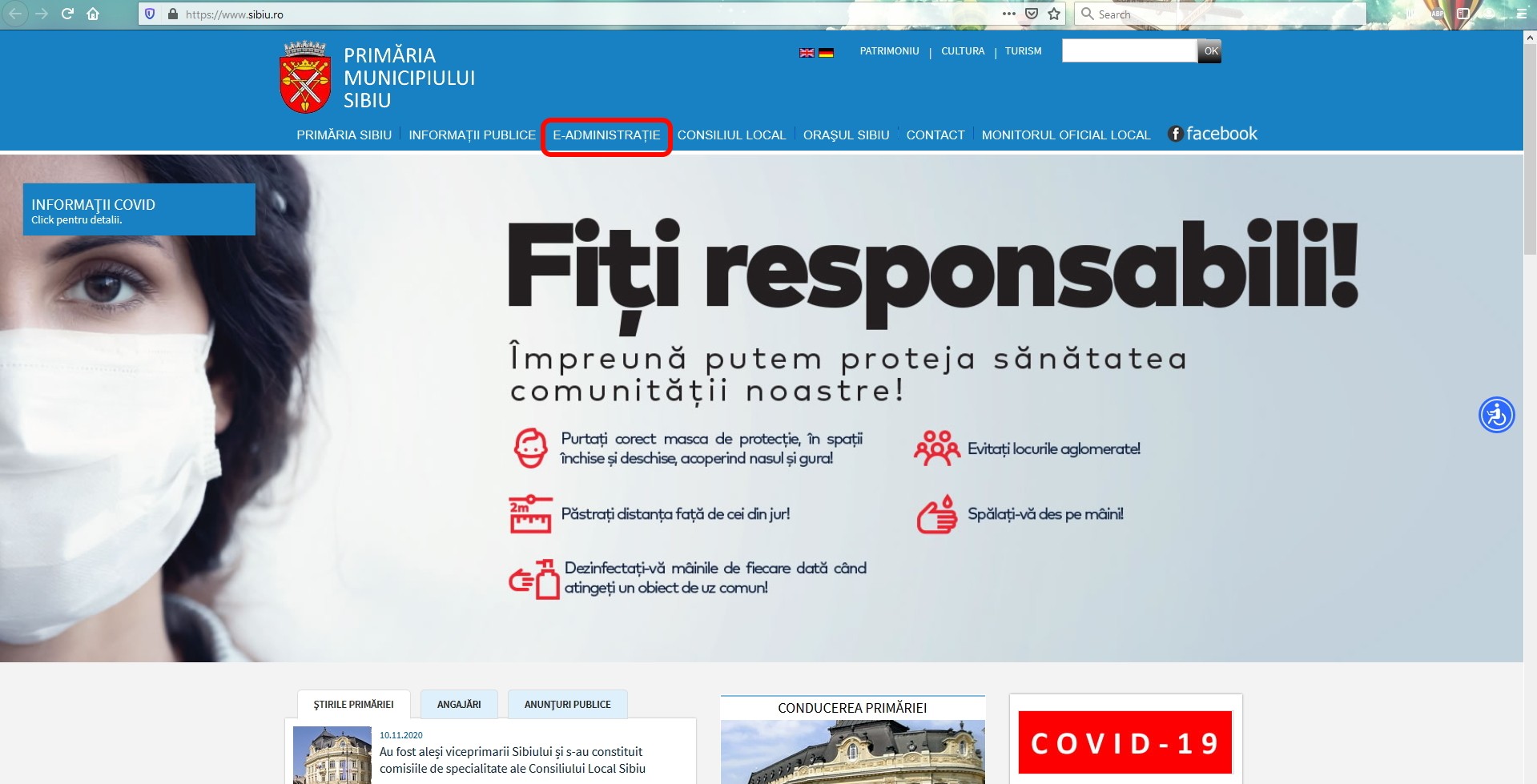 Folosiți canalele electronice în relație cu Primăria Municipiului Sibiu