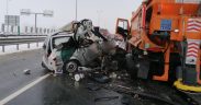 Accident mortal pe A 1 produs între un autoturism și o autoutilitară de deszăpezire