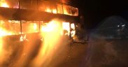 Video- Foto Incendiu izbucnit la un autocar ce transporta aproximativ 44 de pasageri