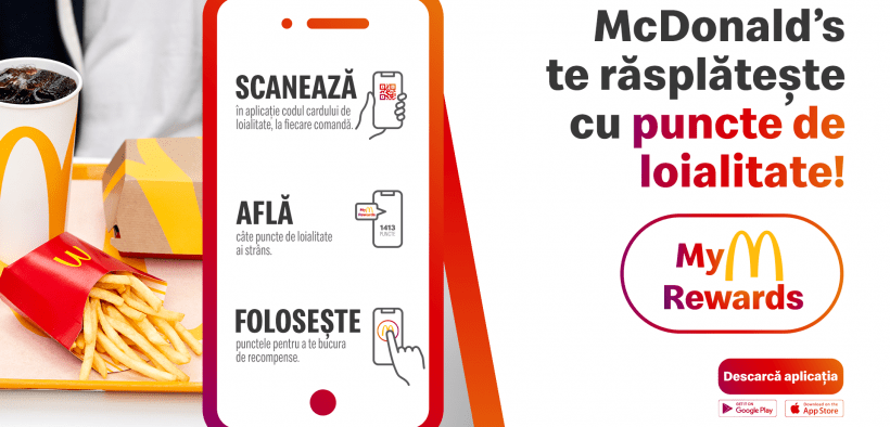 McDonald’s lansează un program de loialitate în aplicația de mobil