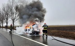 Un autoturism s-a făcut scrum pe Calea Șurii Mici