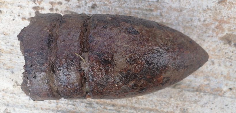 Element de muniție, descoperit în localitatea Topârcea