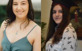 Daria Covrig și Andra Săraru, elevele CNOG Sibiu, care au obținut 10 pe linie la BAC