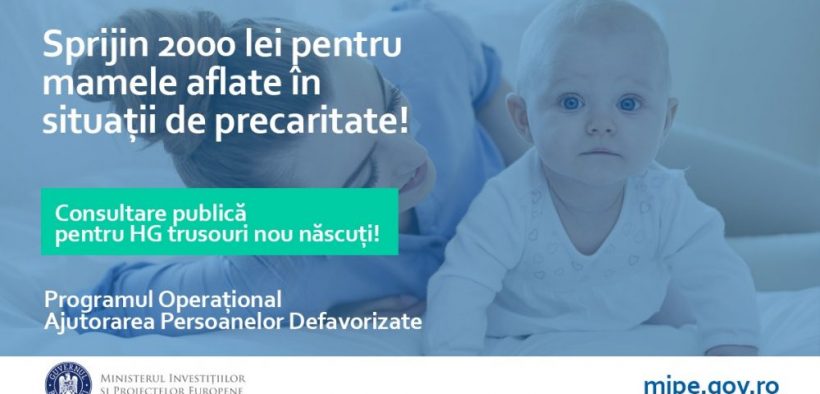Consultare publică privind sprijinirea mamelor cu posibilități materiale reduse