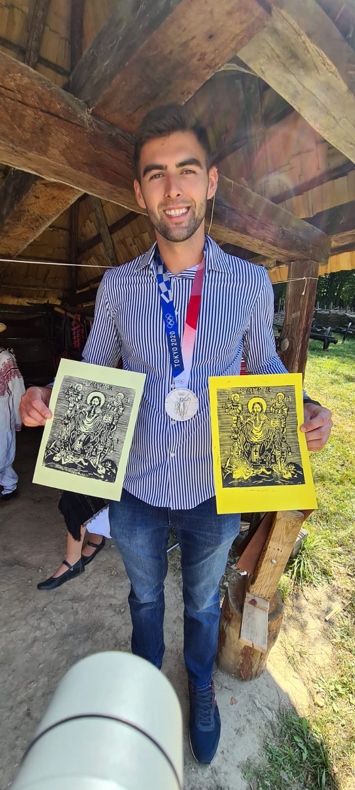 FOTO Campionii olimpici la canotaj, Ancuța Bodnar și Mihăiță Țigănescu, oaspeți de seamă în Muzeul ASTRA