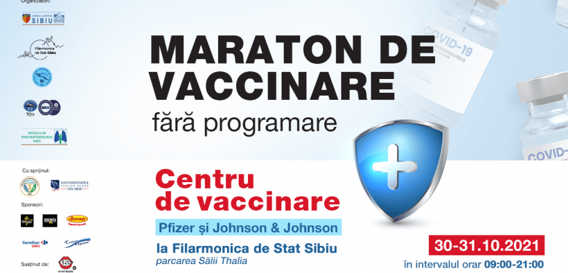 Maraton de vaccinare fără programare, la Sala Thalia