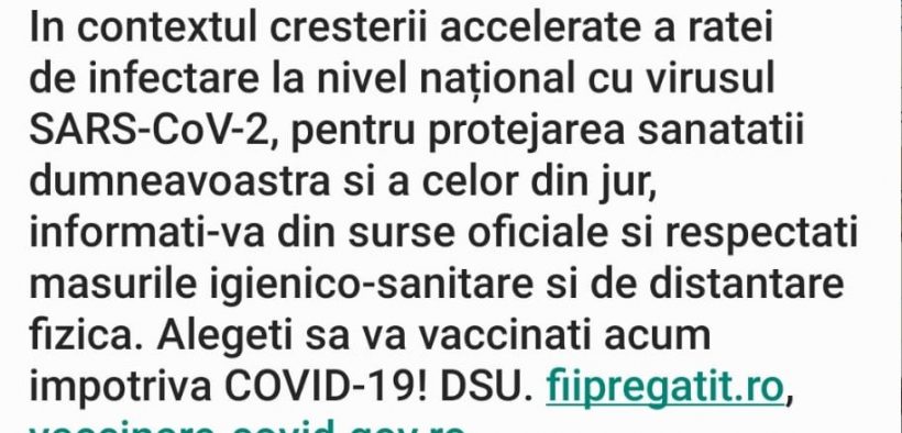 Serviciul Ro- Alert: Alegeți să vă vaccinați acum împotriva COVID-19!