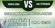 Voința Sibiu încheie luna cu un meci tare, dar și cu o încărcătură aparte