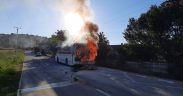 Un autobuz a luat foc în parcare- Nu au fost victime