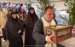 Brâul Maicii Domnului a ajuns la Biserica de pe Dealului din Sibiu