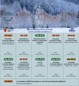 Programul drumețiilor din luna decembrie